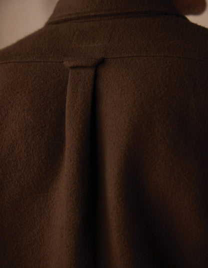 Heavyweight Chamois Overshirt - Dark Brown