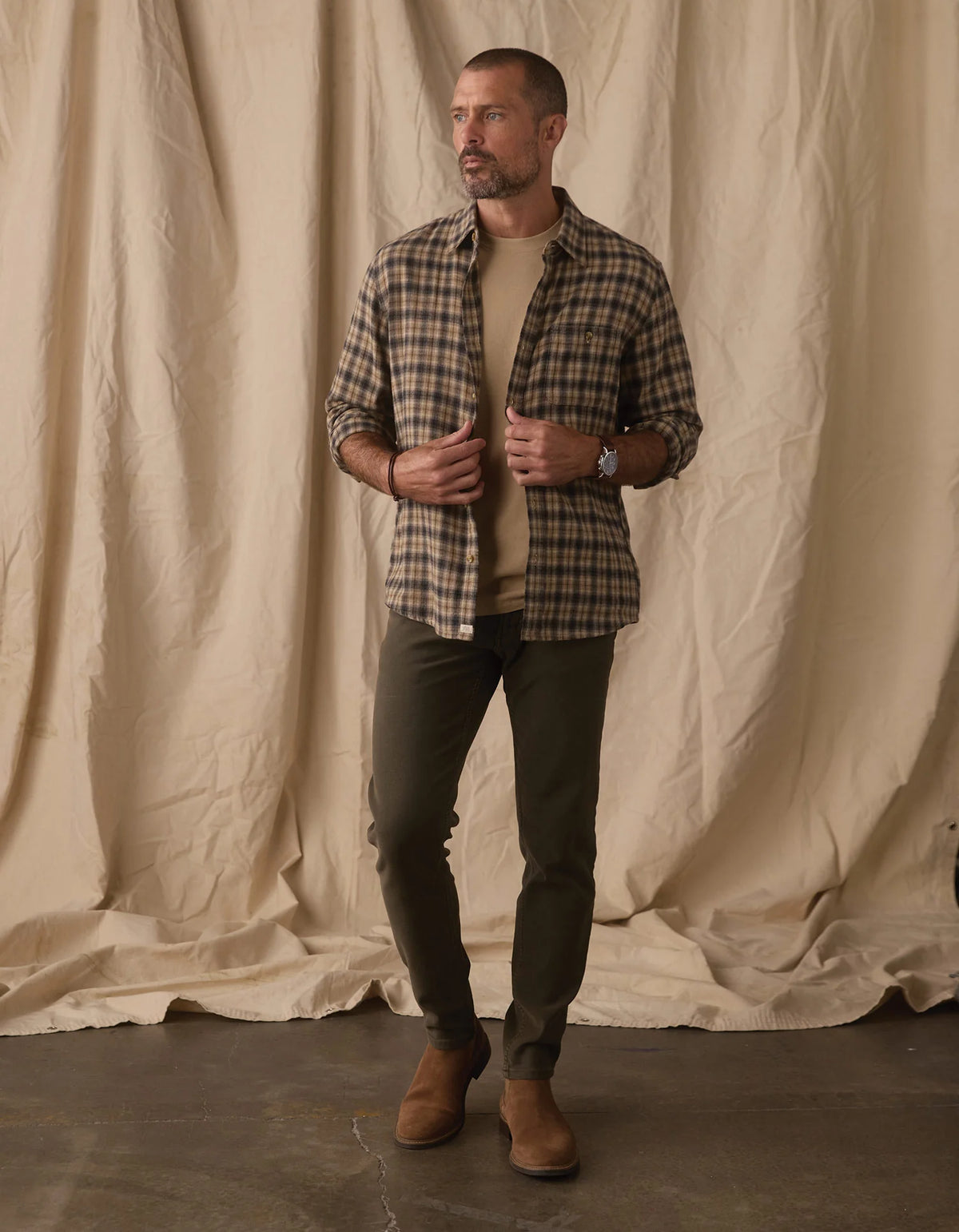 Hudson Double Brushed Flannel - Toasted Chestnut Plaid