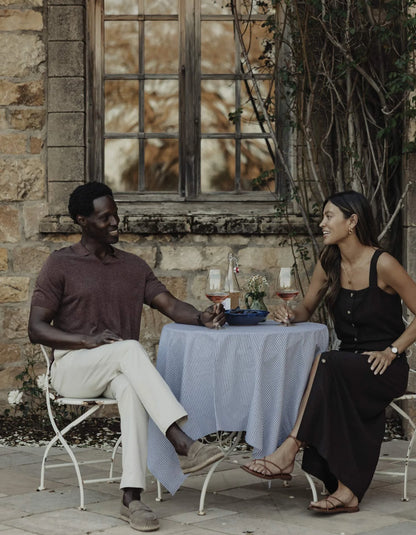 Summer Linen Blend Polo - Espresso