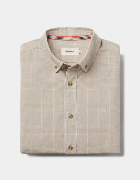 Nikko Classic Button Up - Tan Plaid