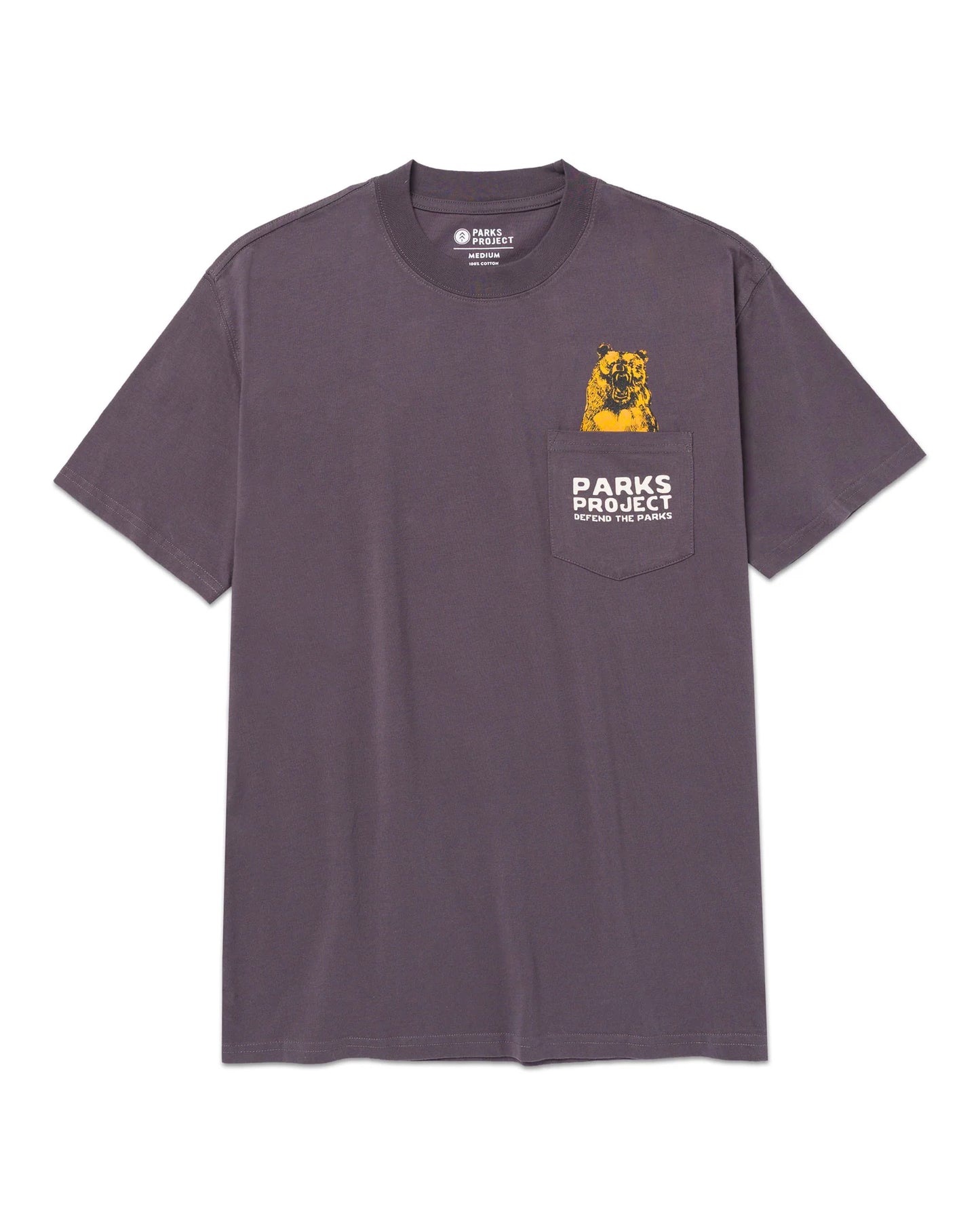 Defend the Parks Bear Pocket Tee - Graphite