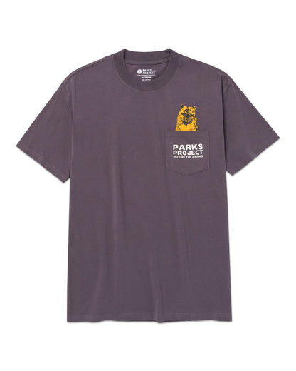 Defend the Parks Bear Pocket Tee - Graphite