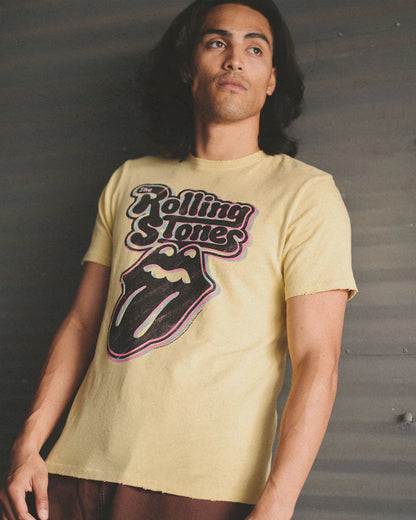 The Rolling Stones Logo Vintage Tee - Yellow