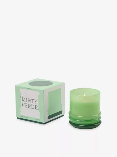 7oz Stacked Glass Candle - Minty Verde