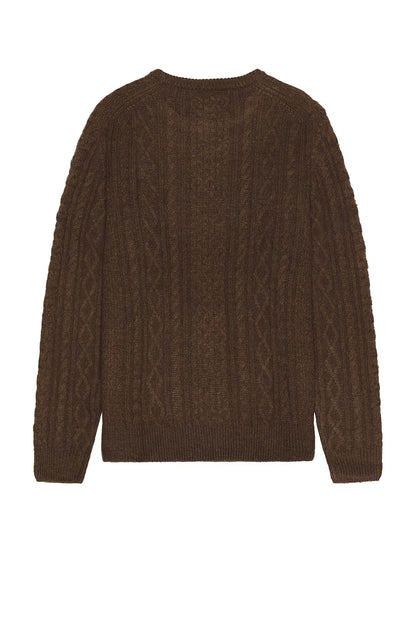 Mohair Fishermans Knit Sweater - Chocolate