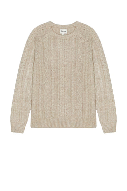 Mohair Fishermans Knit Sweater - Oatmeal