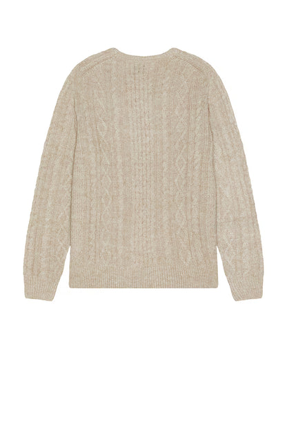 Mohair Fishermans Knit Sweater - Oatmeal