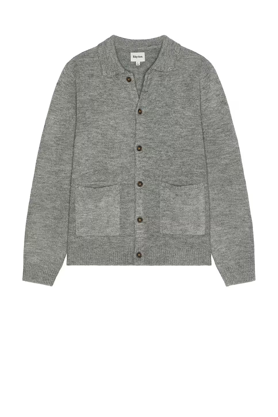 Mohair Whip Stitch Knit Shirt - Grey