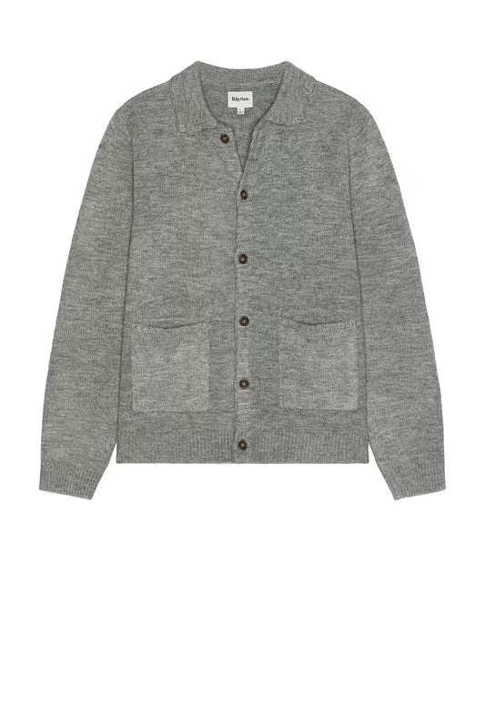 Mohair Whip Stitch Knit Shirt - Grey