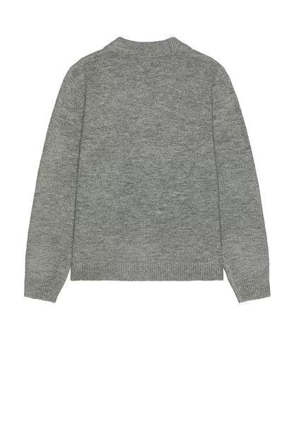 Mohair Whip Stitch Knit Shirt - Grey
