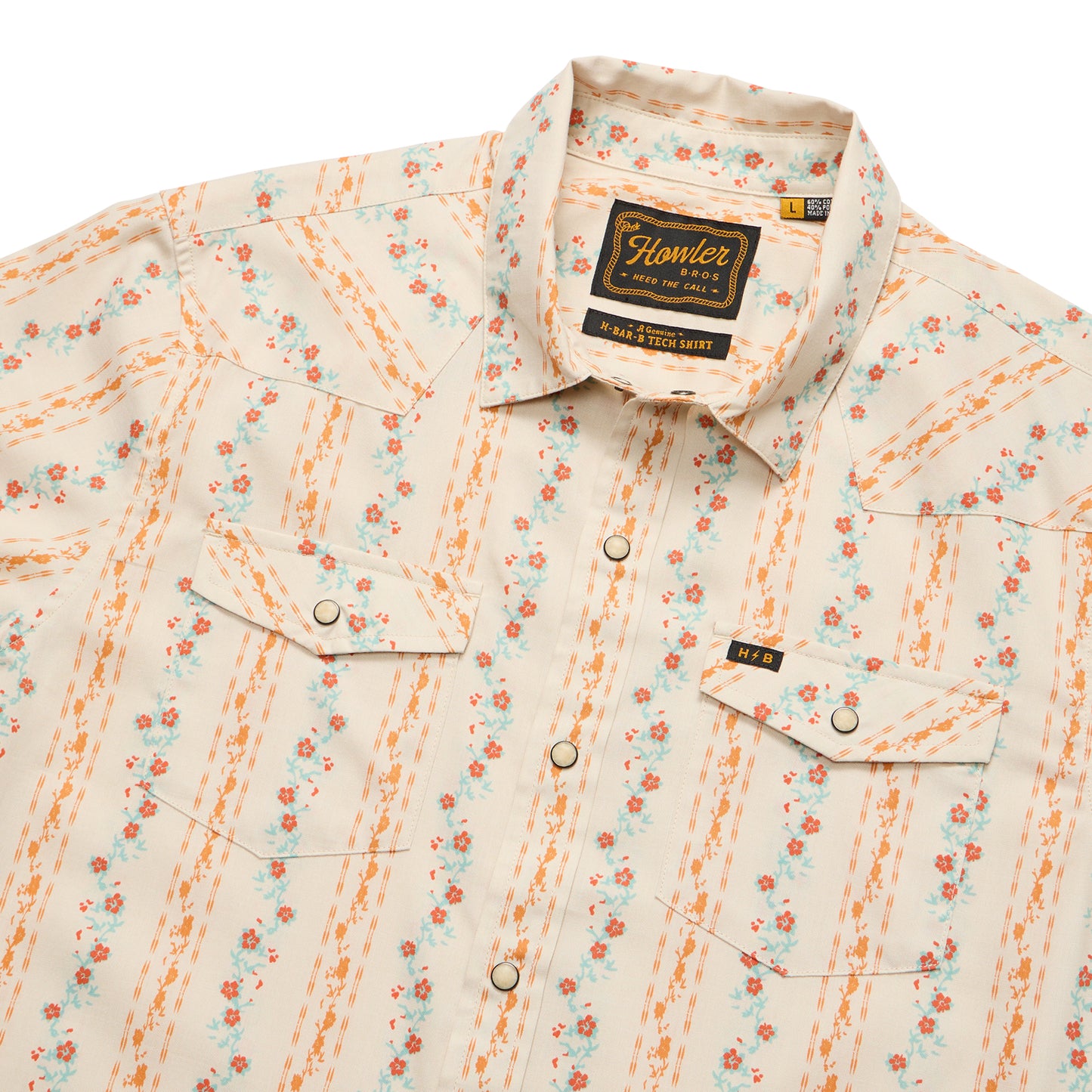 H Bar B Snapshirt - Hibiscus Ribbons