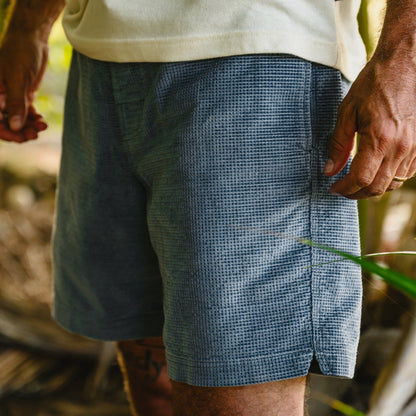 Pressure Drop Cord Shorts - Grid : Blue Mirage