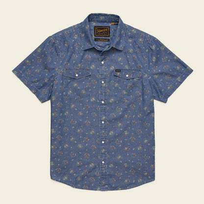 H Bar B Snapshirt - Bouquets - Washed Indigo