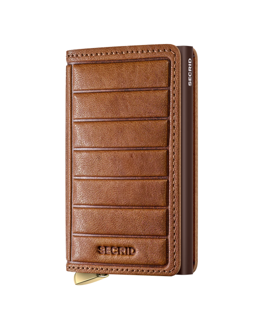 Premium Slimwallet Emboss Lines Cognac +
