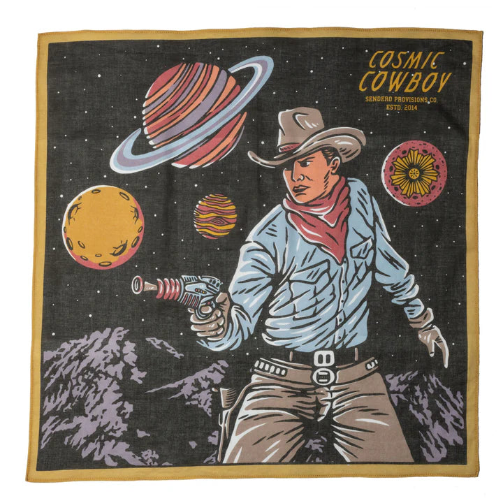 Cosmic Cowboy Bandana - Brown