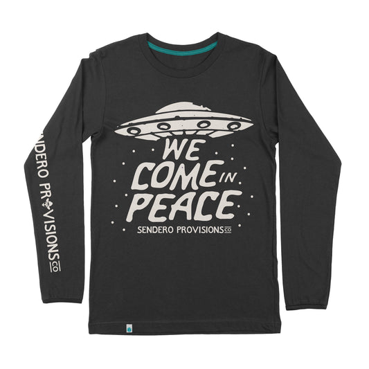 We Come In Peace Long Sleeve Tee - Black