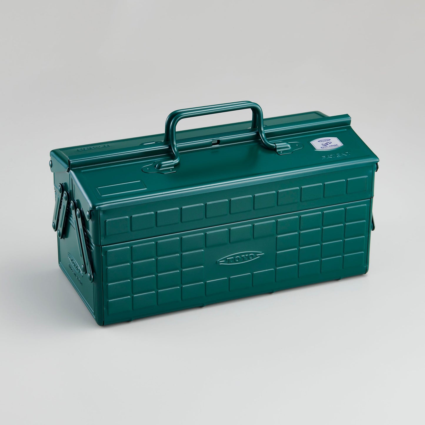 Steel Toolbox w/ Cantilever Lid - Antique Green
