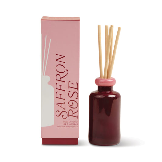 Stacked 3.2fl oz./94ml Glass Diffuser Red and Pink - Saffron Rose