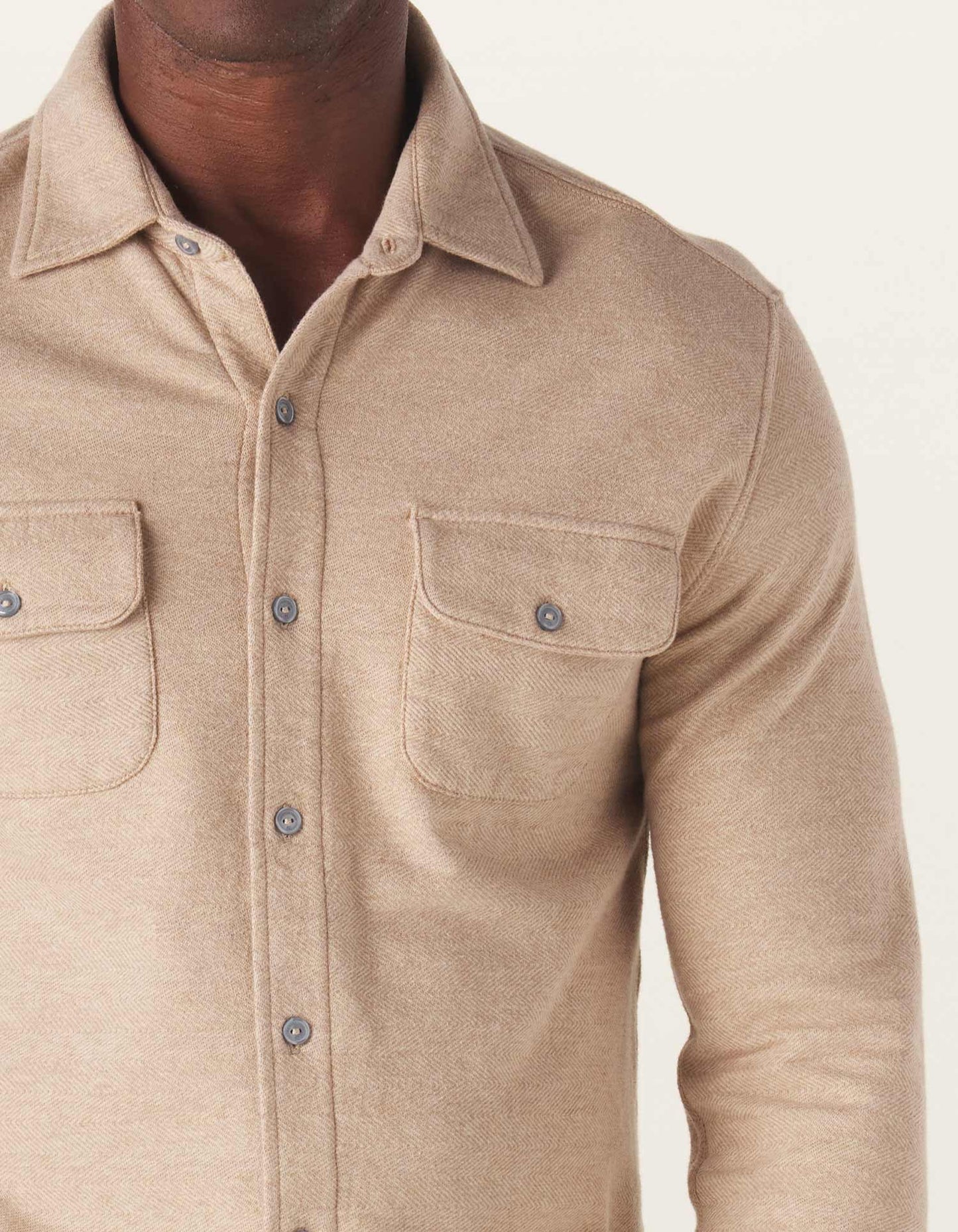 Textured Knit Shirt - Tan