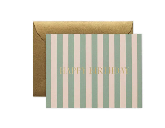 Cabana Stripe Birthday Card