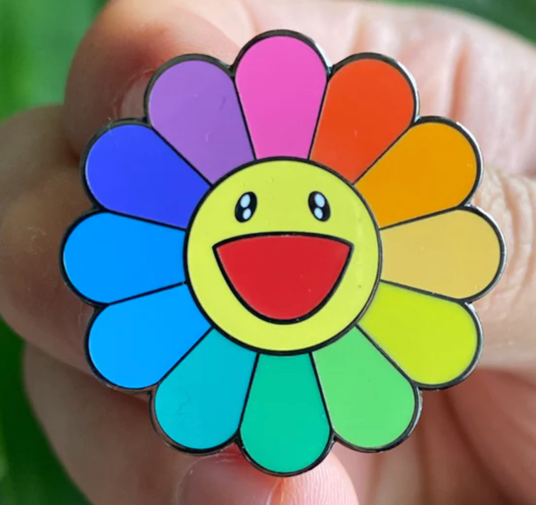 Rainbow Happy Flower Enamel Pin