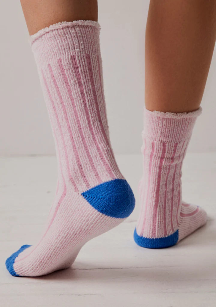 Plush Inside Out Crew Socks - Bubblegum