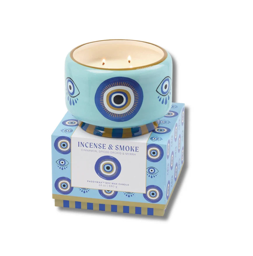 24 oz Ceramic Eye Candle - Incense & Smoke