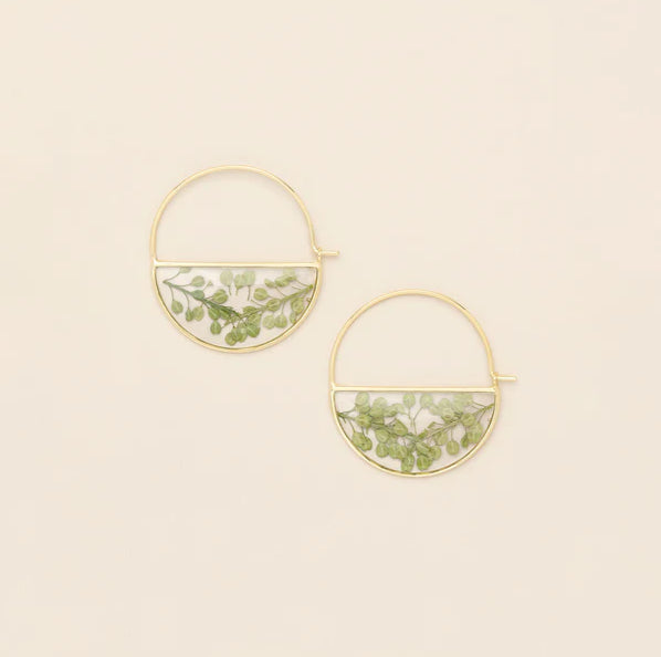 Pressed Flower Hoop Earrings