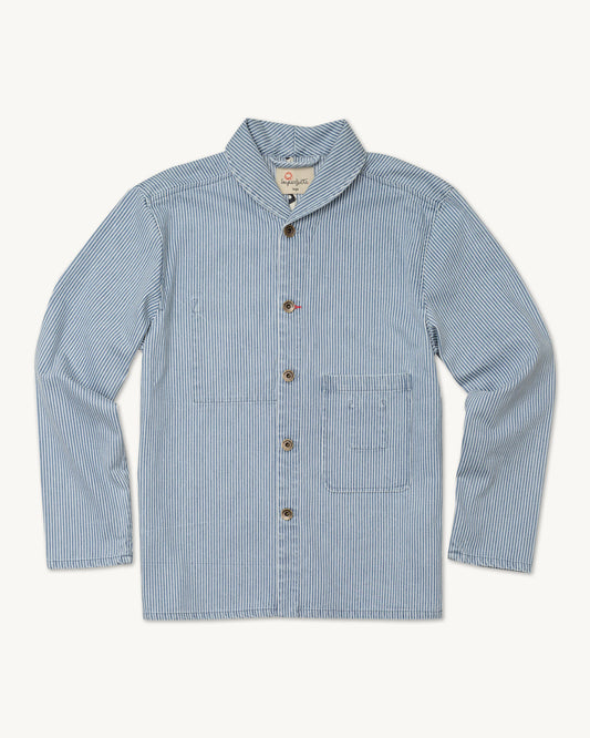 Shepherds Shirt in Indigo Hickory Stripe