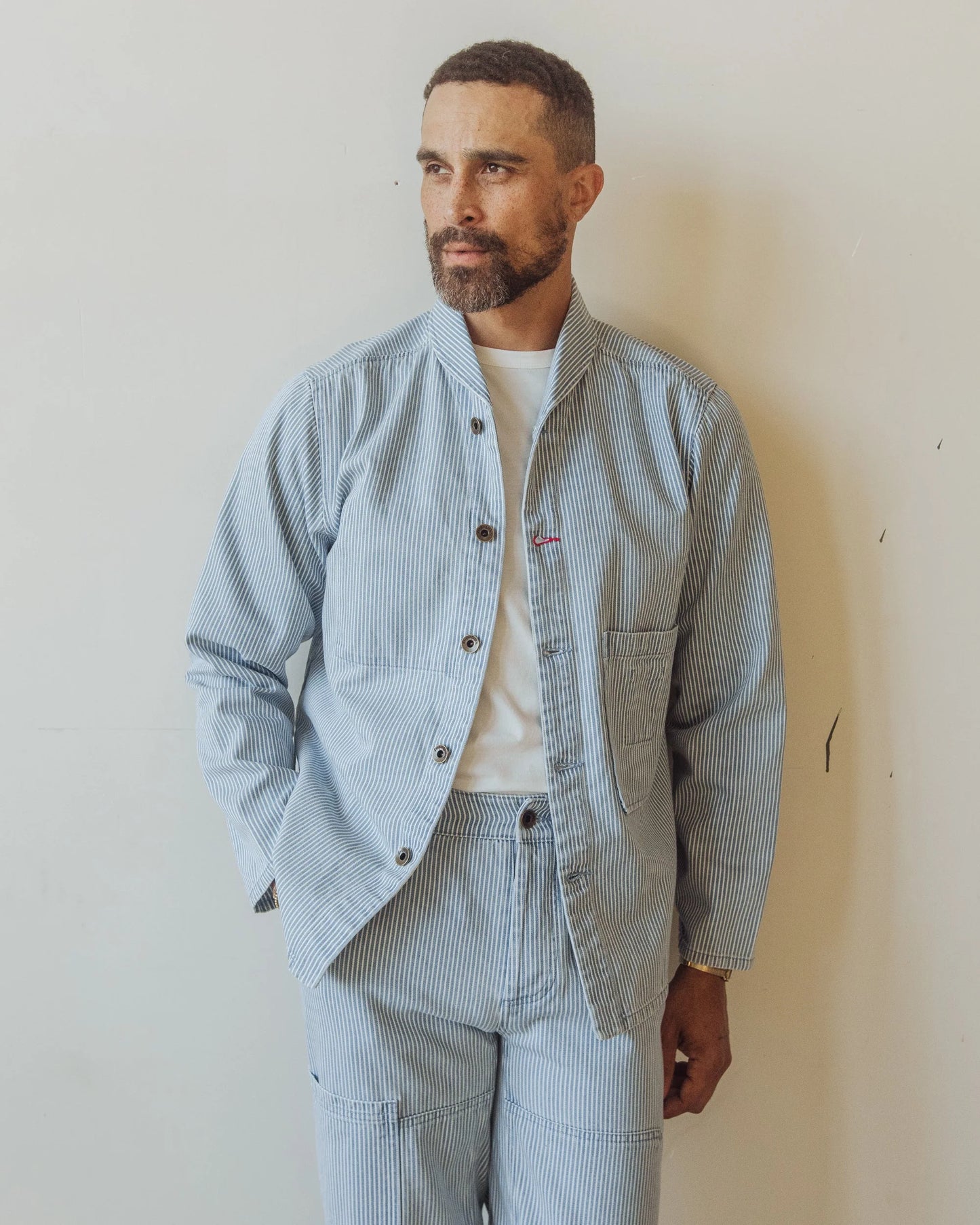 Shepherds Shirt in Indigo Hickory Stripe
