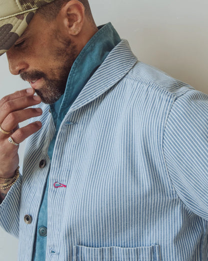 Shepherds Shirt in Indigo Hickory Stripe