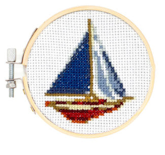 Sailboat Mini Cross Stitch Embroidery Kit