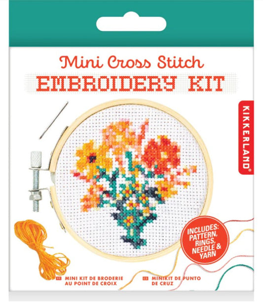 Flowers Mini Cross Stitch Embroidery Kit