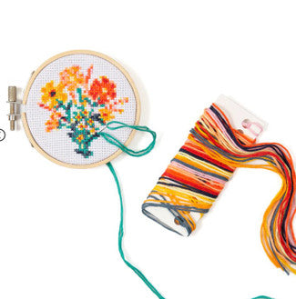 Flowers Mini Cross Stitch Embroidery Kit