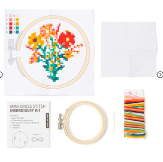 Flowers Mini Cross Stitch Embroidery Kit