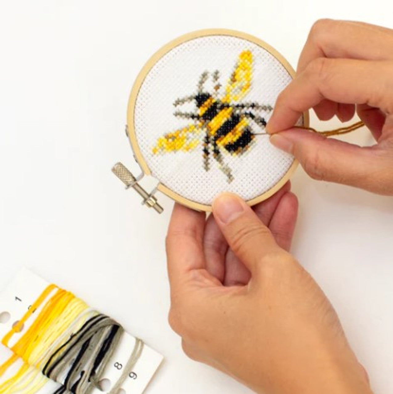 Bee Mini Cross Stitch Embroidery Kit