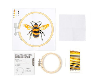 Bee Mini Cross Stitch Embroidery Kit