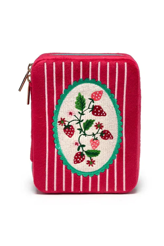 Strawberry Jewelry Zip Case