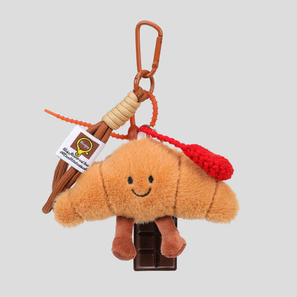 Croissant Bag Charm Set - Brown