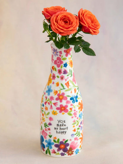 Ceramic Bud Vase - You Make My Heart Happy
