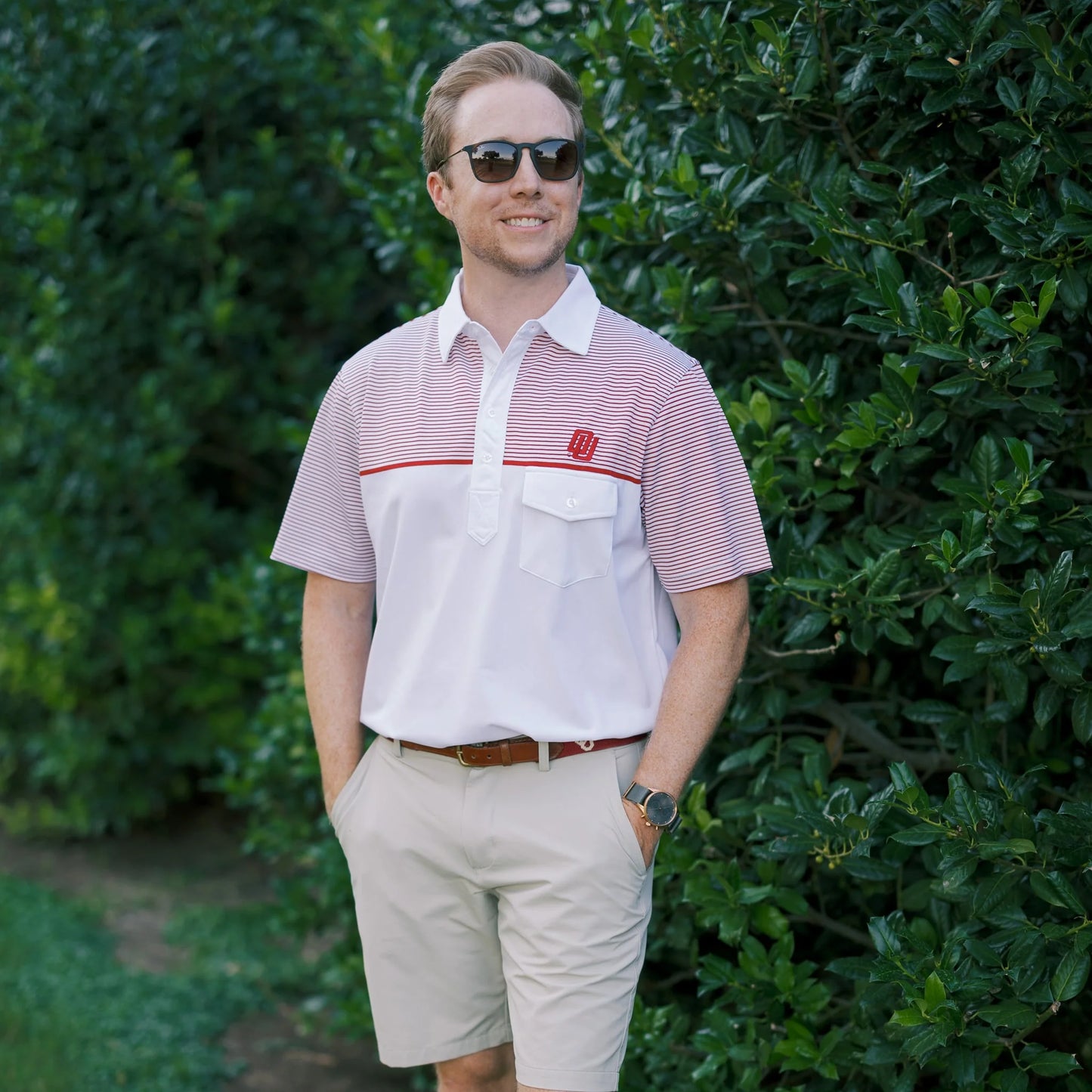 Disco Logo Polo w/ Crimson Striping