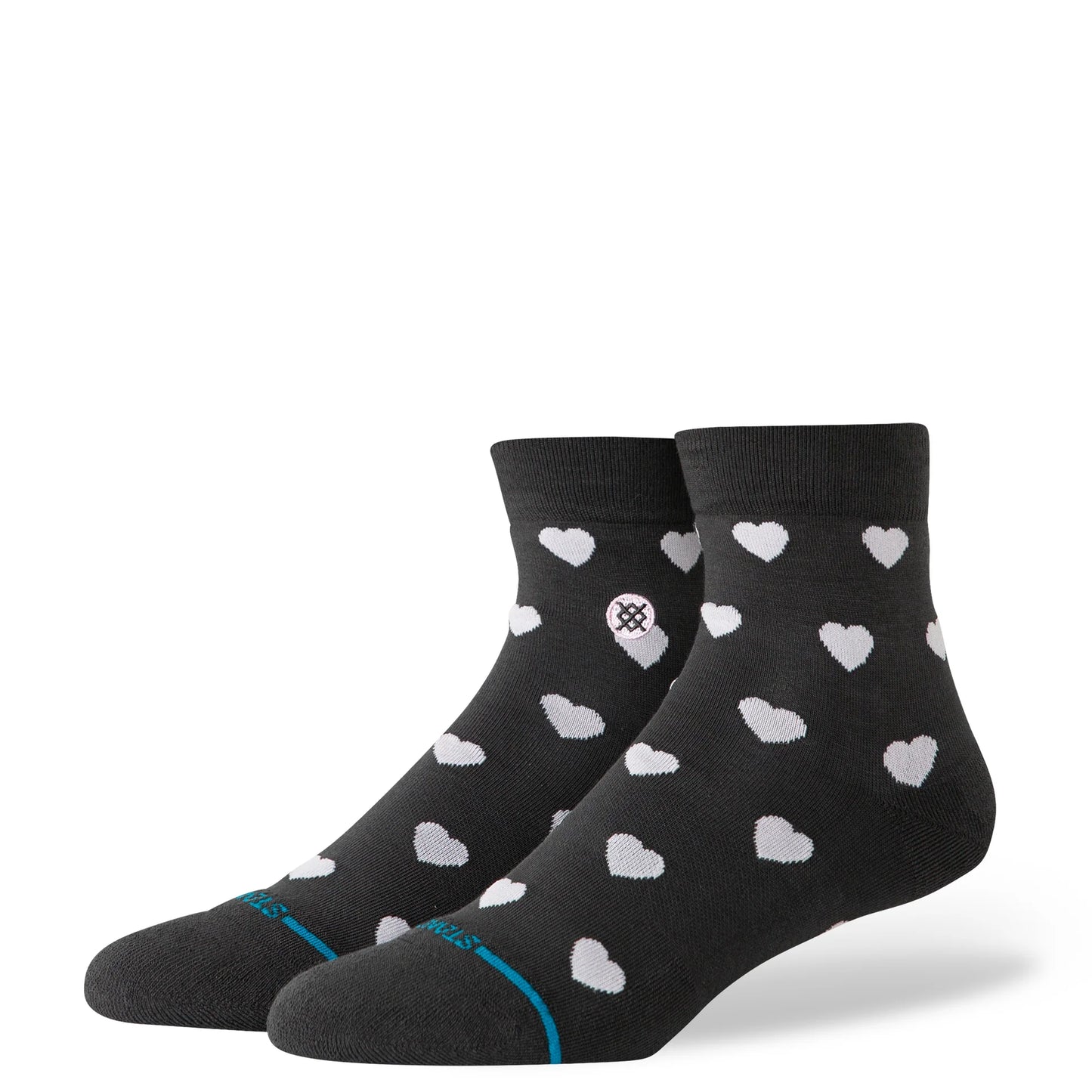 Hearts Lowrider Socks - Charcoal - MD