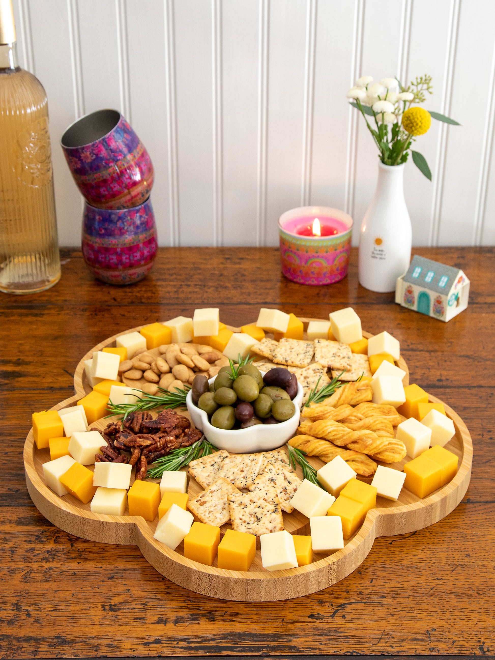 Bamboo Lotus Serving Board, Pretty Serving Boards