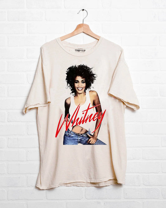 Whitney Houston Thrifted Tee - Off White