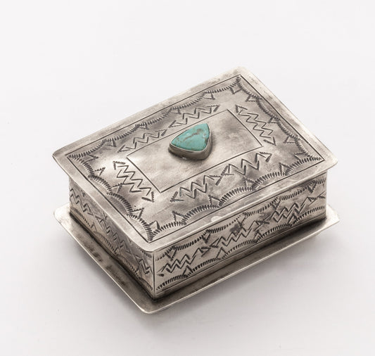 Small Stamped Box w/Turquoise