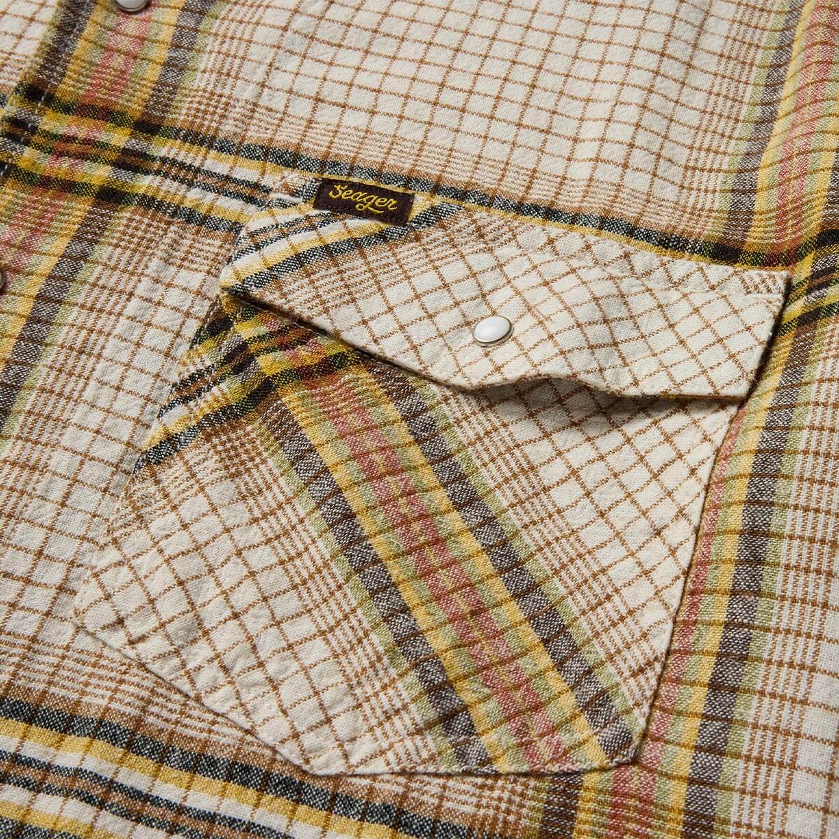 Whippersnapper S/S Shirt White Wash Grid Plaid