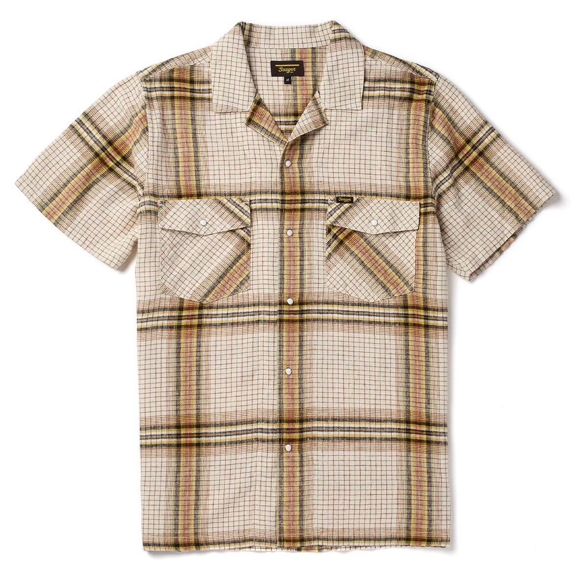Whippersnapper S/S Shirt White Wash Grid Plaid