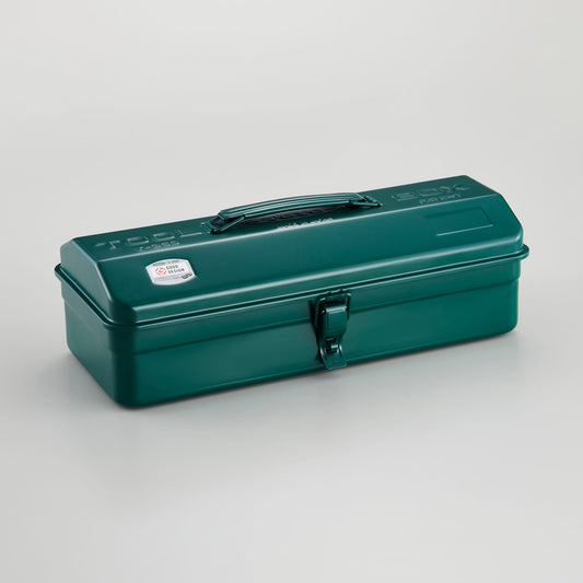 Steel Toolbox w/ Top Handle and Camber Lid - Antique Green