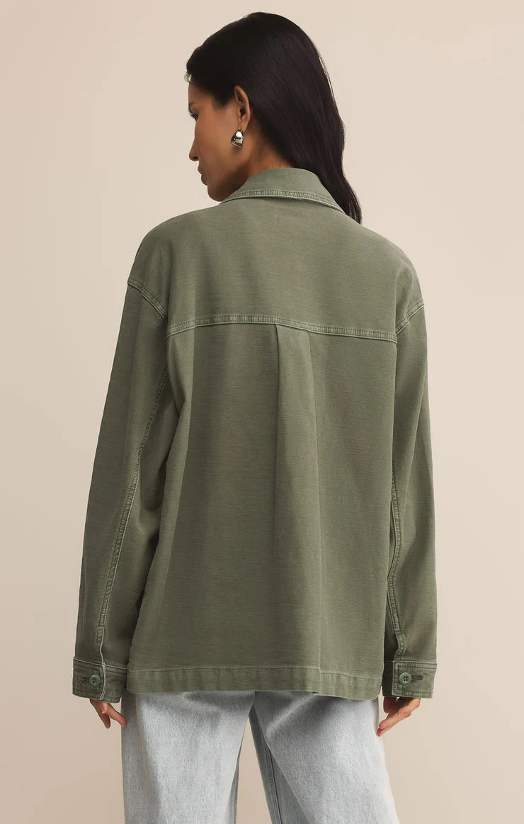 On The Road Relaxed Twill Chore Jacket - Hunter Green