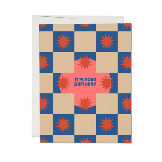 Squares and Bursts Greeting Card